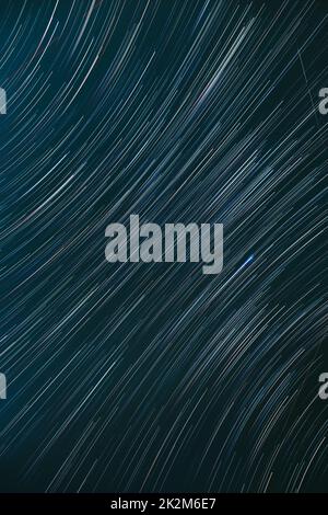 Unusual Amazing Star Trails On Night Sky Background. Spin Of Stars ...