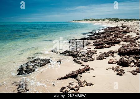 Splendid white beach at Ningaloo Reef. Stock Photo