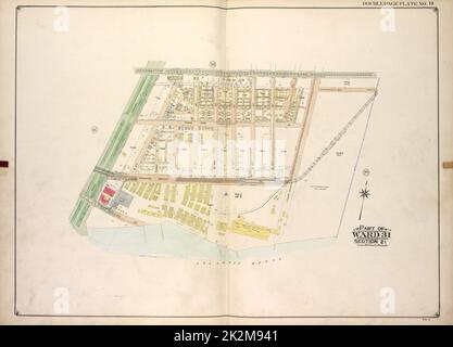 E.B. Hyde & Co.. Cartographic, Maps. 1916 - 1920. Lionel Pincus and Princess Firyal Map Division. Brooklyn (New York, N.Y.), Real property , New York (State) , New York Brooklyn, Vol. 3, Double Page Plate No. 19; Part of Ward 31, Section 21; Map bounded by Neptune Ave.; Including Atlantic Ocean, Ocean Parkway Stock Photo