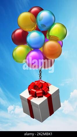 Illustration of Colorful Balloons and Confetti Stock Photo - Alamy