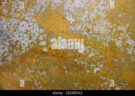 Rusty metal with corrosion and deep crack on the texture of the surface Stock Photo