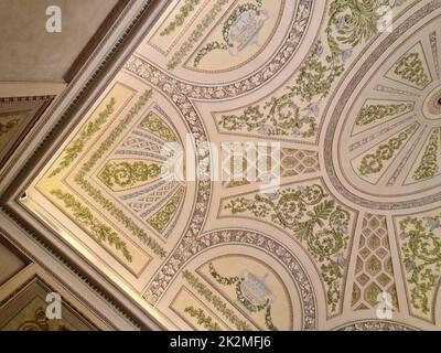 refined bas-reliefs on the ceiling of the Monza castle Stock Photo