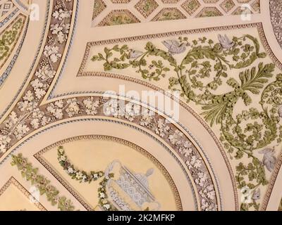 refined bas-reliefs on the ceiling of the Monza castle Stock Photo