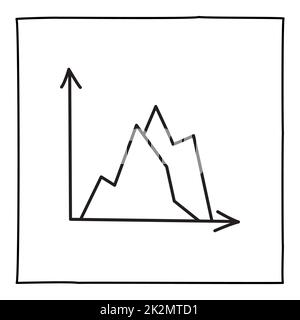 Doodle graph chart icon or logo, hand drawn with thin black line Stock ...