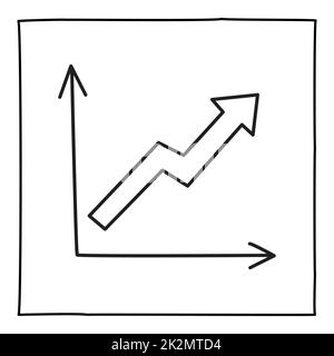 Doodle graph chart icon or logo, hand drawn with thin black line Stock ...
