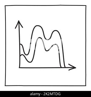 Doodle graph chart icon or logo, hand drawn with thin black line Stock ...
