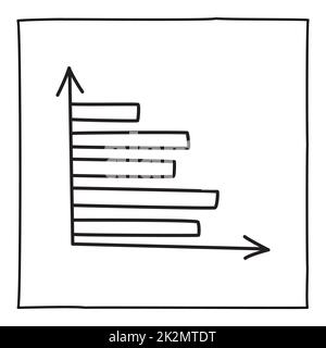 Doodle graph chart icon or logo, hand drawn with thin black line Stock ...