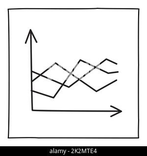 Doodle graph chart icon or logo, hand drawn with thin black line Stock ...