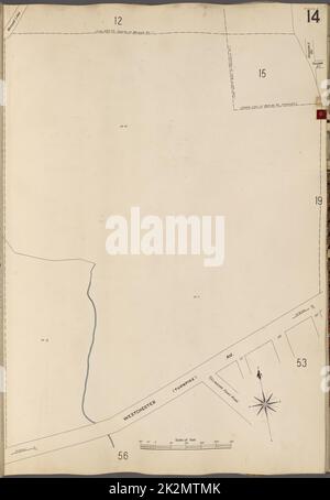 Cartographic, Maps. 1905 - 1908. Lionel Pincus and Princess Firyal Map Division. New York (N.Y.) Bronx, V. A, Plate No. 14 Map bounded by Westchester Ave. Stock Photo