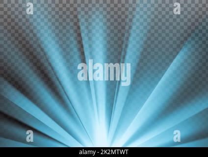 Blue colored rays with color spectrum flare Stock Photo