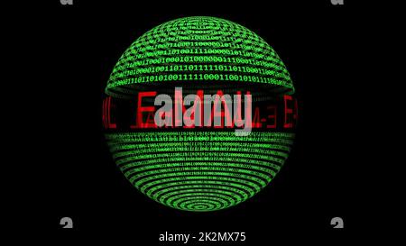 Email on on binary data  sphere Stock Photo
