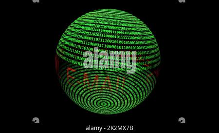 Email on on binary data  sphere Stock Photo