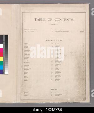 Cartographic, Maps. 1891. Lionel Pincus and Princess Firyal Map Division. Queens County (N.Y.) Table of Contents: Village Plans - Towns. Stock Photo