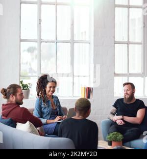 study group college students meeting working on project brainstorming creative ideas together Stock Photo
