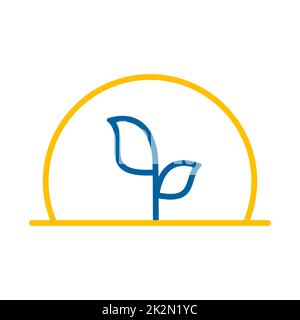 Greenhouse with green plants inside vector icon Stock Photo - Alamy