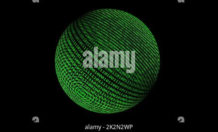 Binary data on sphere concept Stock Photo