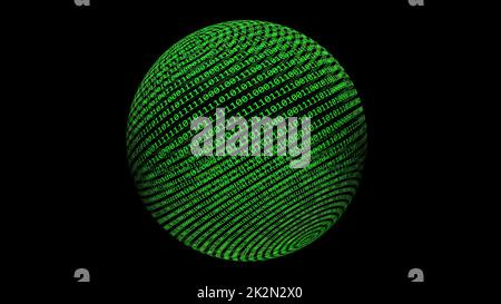 Binary data on sphere concept Stock Photo