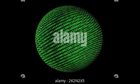 Binary data on sphere concept Stock Photo