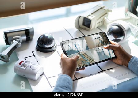 CCTV Security Alarm And Fire Surveillance Stock Photo