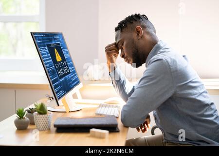 Blue BSOD Error At Computer Stock Photo