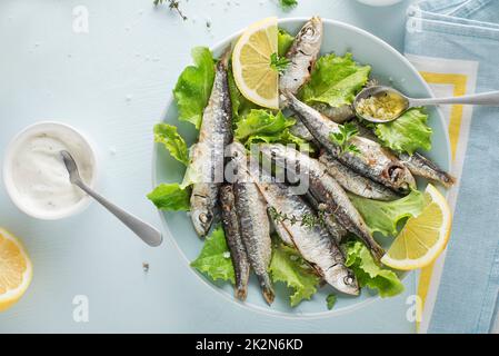Sardines roasted Stock Photo