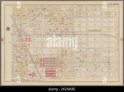 Bromley, George Washington. Cartographic, Maps, Atlases, land surveys. 1907. Lionel Pincus and Princess Firyal Map Division. Brooklyn (New York, N.Y.) , Maps Plate 8: Bounded by 58th Street, 21st Avenue, 72nd Street. and 14th Avenue Plate 8 Stock Photo