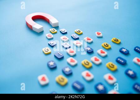 Viral Online Campaign And Marketing Magnet Stock Photo