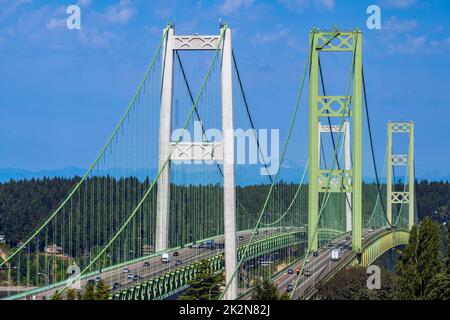 Tacoma Narrows Bridge, Tacoma, Washington, USA Stock Photo