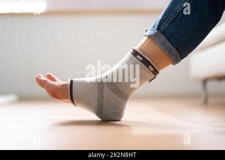 Ankle Sprain Bandage Stock Photo