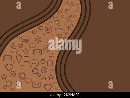 Icons symbolizing successful online communication colleagues achieving ...