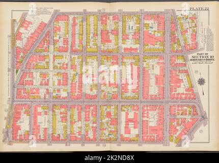 Cartographic, Maps. 1942. Lionel Pincus and Princess Firyal Map Division. Real property , New York (State) , New York (N.Y.), Bronx (New York, N.Y.) , Maps Double Page Plate No. 22, Part of Section 10, Borough of the Bronx: Bounded by E. 166th Street, Hall Place, Stebbins Avenue, Westchester Avenue, E. 161st Street, Third Avenue and Franklin Avenue Stock Photo