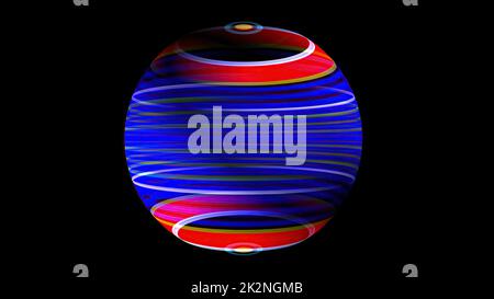 3D illustration of Colorful sphere over black Stock Photo