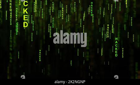 Hack text on the screen concept Stock Photo