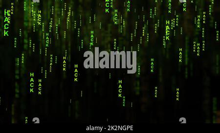 Hack text on the screen concept Stock Photo