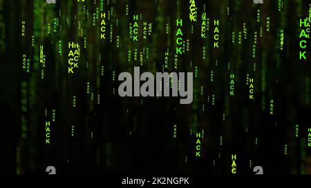 Hack text on the screen concept Stock Photo