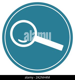 Search and Find Symbol on blue Button with white frame Stock Photo