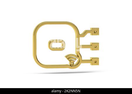 Golden 3d gateway icon isolated on white background - 3d render Stock ...