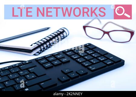 Inspiration showing sign Lte Networks. Conceptual photo Fastest network connection available for wireless communication Computer Keyboard And Symbol.Information Medium For Communication. Stock Photo