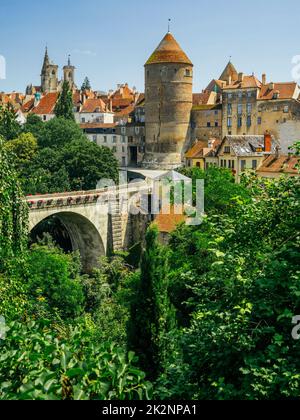 Semur en Auxois in Burgundy, France Stock Photo