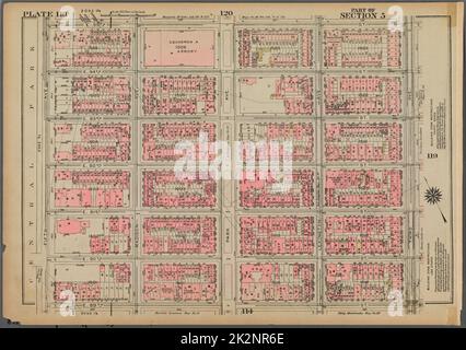 Cartographic, Maps. 1925. Lionel Pincus and Princess Firyal Map Division. Real property , New York (State) , New York, Manhattan (New York, N.Y.) Plate 118, Part of Section 5: Bounded by E. 95th Street, Third Avenue, E. 89th Street and (Central Park) Fifth Avenue Stock Photo