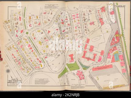 Cartographic, Maps. 1938 - 1957. Lionel Pincus and Princess Firyal Map Division. Real property , New York (State) , New York (N.Y.), Bronx (New York, N.Y.) , Maps Double Page Plate No. 36, Part of Section 13, Borough of the Bronx: Bounded by W. 246th Street, Broadway, W. 240th Street, Irwin Avenue, Spuyten Duyvil Parkway and Henry Hudson Parkway Stock Photo