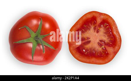 Tomato cut in half Stock Photo