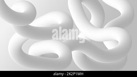 White gray panoramic abstract background with 3D lines - Vector Stock Photo