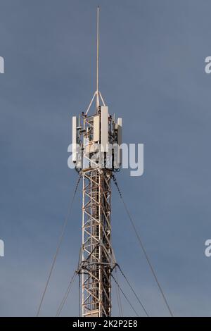 Mast With Antennas For Mobile Telecommunication In The Dutch Village Of 