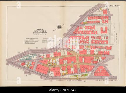 Cartographic, Maps. 1942. Lionel Pincus and Princess Firyal Map Division. Real property , New York (State) , New York (N.Y.), Bronx (New York, N.Y.) , Maps Double Page Plate No. 42, Part of Section 11, Borough of the Bronx: Bounded by Boscobel Avenue, W. 172nd Street and Jerome Avenue Stock Photo