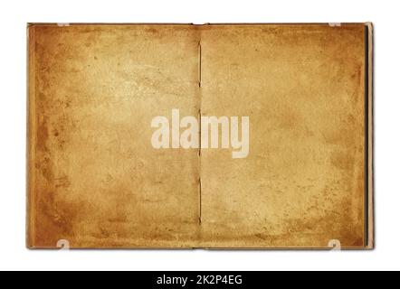 Vintage open book isolated on white background Stock Photo