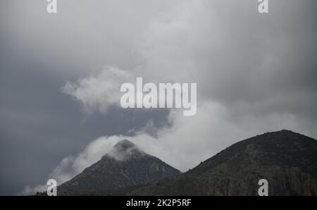 Storm clouds in the Spanish sky, Alicante Province, Costa Blanca, Spain Stock Photo