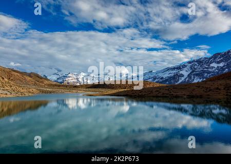 Dhankar Lake. Spiti Valley, Himachal Pradesh, India Stock Photo