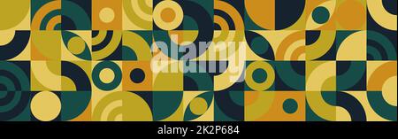 Geometric poster template retro Bauhaus style with abstract geometry - Vector Stock Photo