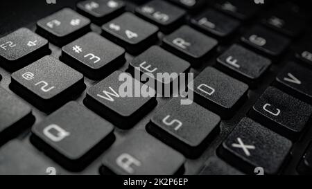 elegant black keyboard keys Stock Photo